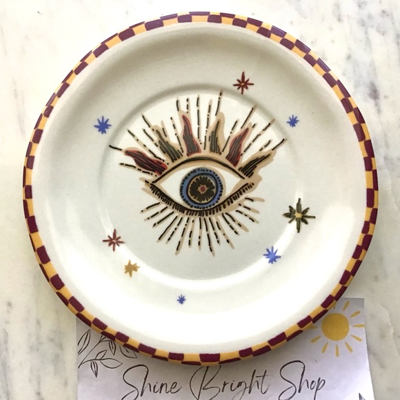 Anthropologie Plate Handpainted Stoneware New With Tag